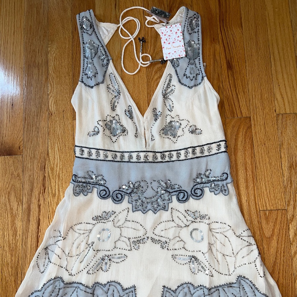 Free People Embellished Beaded Floral Dress